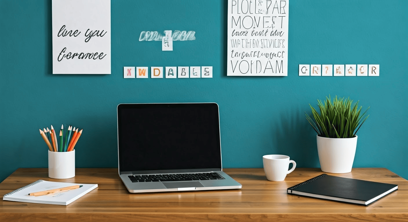 Creative copywriter workspace