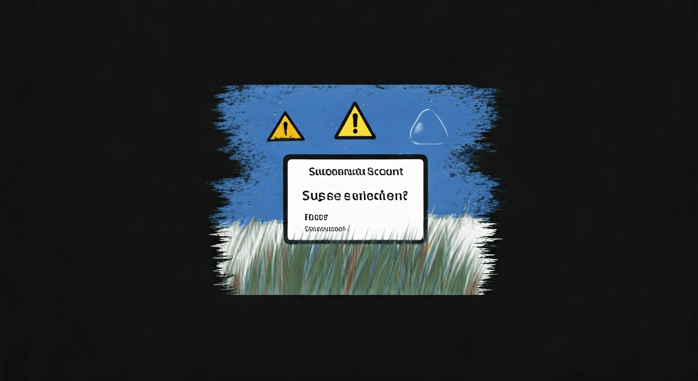 Illustration of account suspension signs