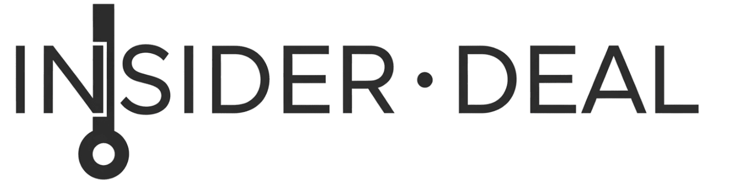 The words "INSIDER DEAL" in bold, black capital letters. The letter "I" in "INSIDER" is stylized with a keyhole design, and there is a dot between the two words.